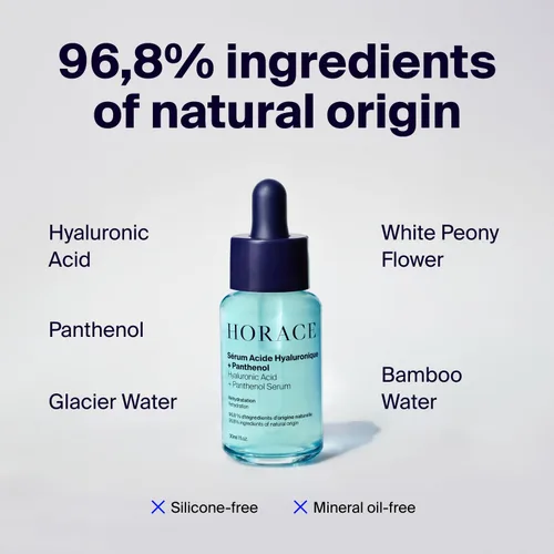 Vista 3 de HORACE Suero Facial de Ácido Hialurónico + Pantenol para Hombres – Tratamiento Facial Hidratante Avanzado para Piel Seca, Líneas de Deshidratación