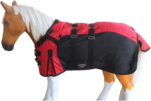 Vista 13 de Manta de invierno de 42" 1200D para potro, poni, caballo, y asno en miniatura rojo BLK 51946 Challenger