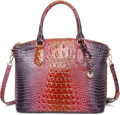 Vista 27 de Makcr Joacbv Bolso Satchel para Mujer Bolso Bandolera Largo Elegante Bolso Tote Asa Superior Cuero Vegano Bolsos de Mano para Damas Patrón en Relieve