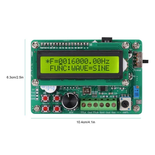 Vista 7 de FY1005S generador de señal digital DDS, fuente de señal de función de 5 MHz con módulo de contador de frecuencia, pantalla digital para laboratorios