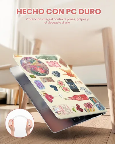 Vista 6 de iCasso - Funda para MacBook Air de 13 pulgadas, diseño de pegatinas vintage 2020 A2337 M1 Macbook Air 13 pulgadas protectora de plástico duro