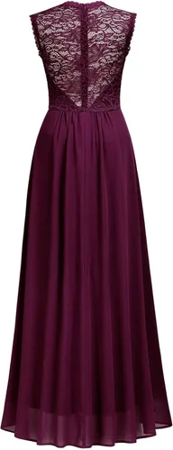 Vista 7 de Miusol - Vestido de mujer casual con cuello en V sin mangas estilo vintage para boda maxi vestido