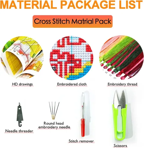 Vista 5 de Ayervici Kits personalizados de punto de cruz, kit de bordado con foto personalizada, haz tu propia foto, pintura de bricolaje, bordado completo