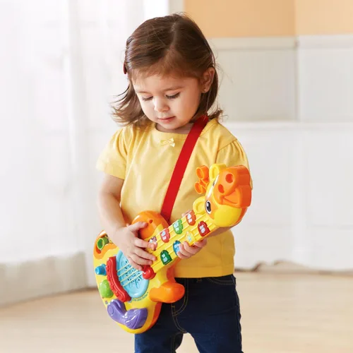 Vista 8 de Guitarra de juguete VTech Zoo Jamz, Empaque estándar, Amarillo