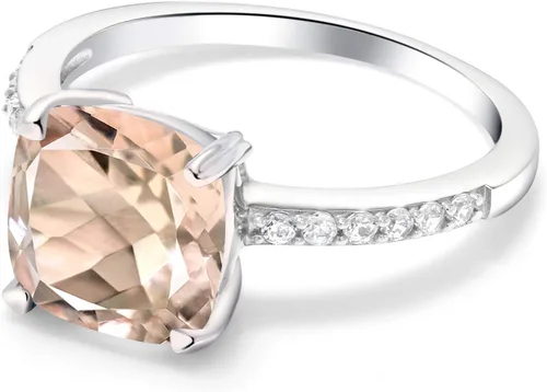 Vista 69 de Gem Stone King Anillo de compromiso de plata de ley 925 con piedra preciosa de corte cojín de 0.315 in Anillo de compromiso de aniversario de boda