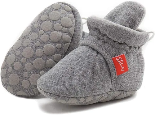 Vista 37 de Sawimlgy - Botines de algodón antideslizantes para recién nacido, con agarre, para cuna o para el invierno