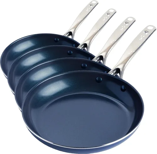 Vista 11 de Blue Diamond - Sartén antiadherente de 8 pulgadas, sin PFAS, sartén de cerámica para huevos y tortilla, con infusión de diamante, apta