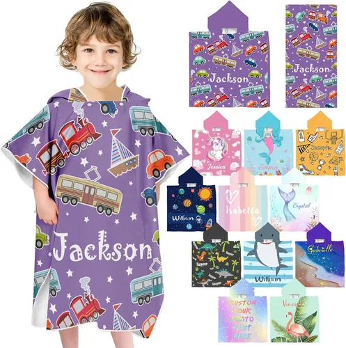 Vista 21 de Toallas de playa personalizadas para niños, toallas de playa personalizadas con nombres, regalos personalizados para niños pequeños, niñas