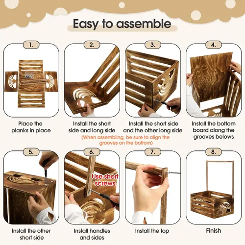 Vista 4 de Yerliker Cesto de madera para baby shower, con asa, cesta de almacenamiento personalizada para niños recién nacidos, regalos de embarazo