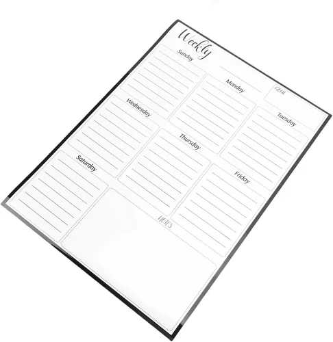 Vista 9 de Hyuduo Magnet Planner, Weekly Dry Erase Board for Fridge with Powerful Magnet, Erasable Reusable Vertical Layout PET Material, for Family Meal