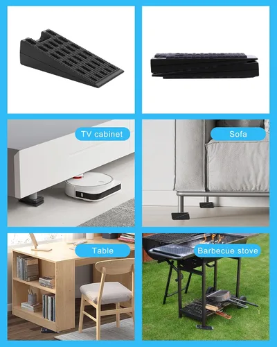 Vista 6 de Niveladores de muebles – Cuñas de nivelación de goma apilables para puerta para mesa tambaleante, silla, fijación de gabinete, uso en interiores