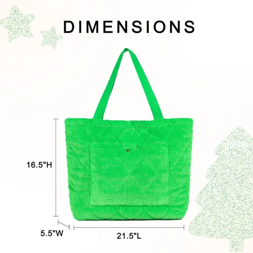 Vista 2 de mikahki Large Tote Bag for Women, Corduroy Tote Bags Women Travel Bags Handbags Shoulder Bag for Gym, Work, Travel