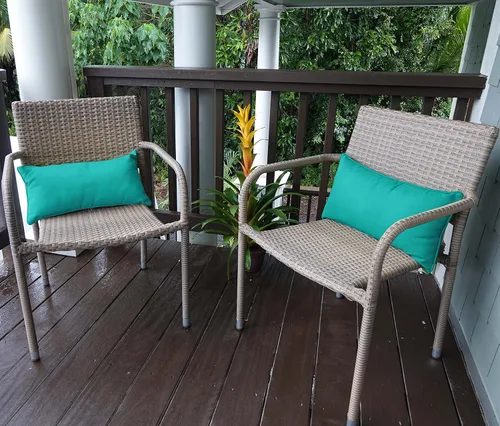 Vista 31 de Funda de almohada lumbar de tela de poliéster para interiores y exteriores, impermeable, rectangular, para todo tipo de clima, para muebles