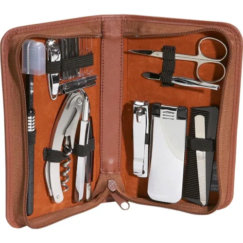 Vista 2 de Royce Leather Kit de aseo de viaje y aseo, negro, talla única