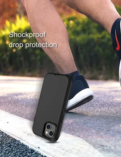 Vista 8 de MXX Funda para iPhone 13, con protector de pantalla de vidrio templado, protector de lente de cámara de 3 capas de alta resistencia, a prueba