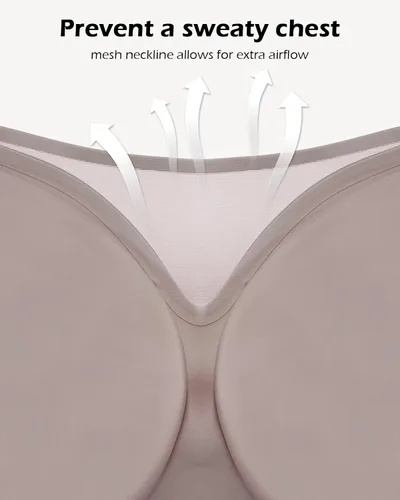 Vista 8 de WOWENY Wireless Minimizer Bras for Women V Neck Comfortable Adjustable Full Coverage Padded Bralettes Smoothing Bra
