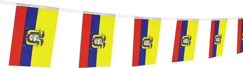 Vista 4 de Bandera de Ecuador, bandera ecuatoriana, 100 pies/76 banderines nacionales del mundo del país, suministros de decoración para fiestas, bares