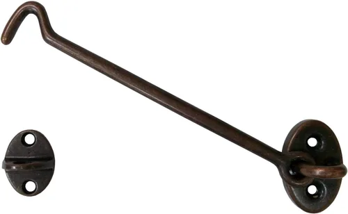 Vista 14 de QCAA Pestillo y ojal de latón resistente para puerta, 4 pulgadas, cobre antiguo, fabricado en Taiwán, 1 paquete