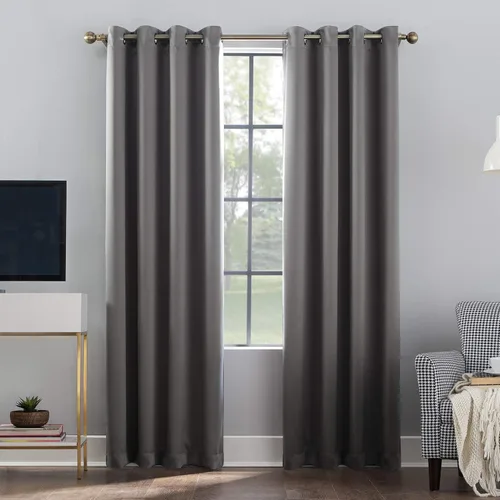 Vista 18 de Sun Zero Nordic - Juego de 2 paneles de cortinas con ojales de grado teatral extremo 100% opacas, 104" x 96" (2* 52" x 96"), cortinas opacas blanco
