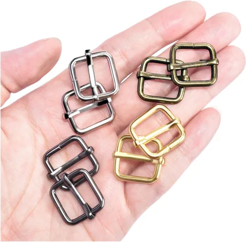 Vista 10 de CooBigo Paquete de 25 hebillas deslizantes ajustables de metal de 1 pulgada, ajustador rectangular Tri-Glide, deslizador de correa de tirantes
