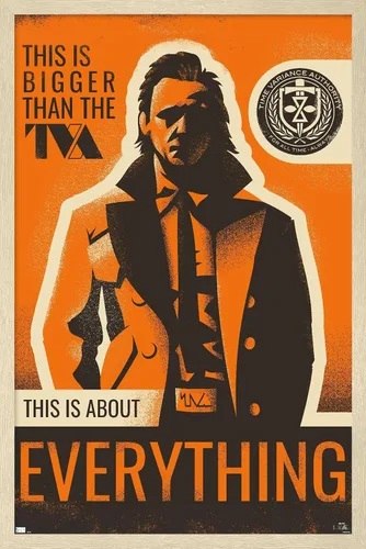 Vista 7 de Marvel Loki: Season 2 - Póster de pared de Loki Everything, 22.4 pulgadas de largo x 14.7 pulgadas de ancho, versión enmarcada de madera de granero