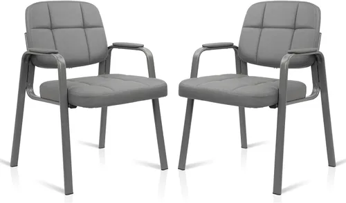 Vista 30 de CLATINA Silla de recepción de invitados, sillas de sala de conferencias, sillas de sala de espera con brazos acolchados, silla de escritorio sin
