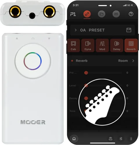 Vista 13 de MOOER Amplificador de auriculares con procesador multiefectos M1, pedales de guitarra bajo con 128 modelos de efectos de guitarra, 21 modelos