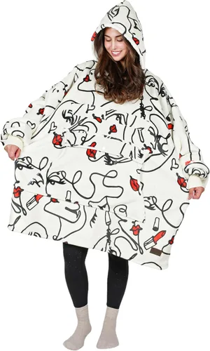 Vista 56 de Tirrinia - Sudadera con capucha de gran tamaño, manta de sherpa cómoda, reversible, gigante, para adultos, hombres, mujeres, adolescentes, esposa