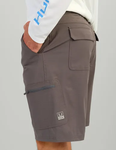 Vista 4 de HUK Pantalones cortos de pesca para hombre Next Level de 10.5 pulgadas, de secado rápido