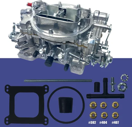 Vista 2 de RoyalAir Carburador 4BBL Serie 1905 AVS2 Carburador 650 cfm Brida cuadrada Nuevo amplificador de flujo anular Estrangulador manual no EGR Serie AVS2