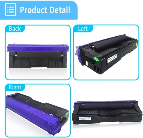 Vista 4 de Cartucho de tóner compatible SP C250 C261 negro de alta capacidad 2300 páginas para impresoras láser RICOH Aficio SP C250DN C250SF C261SFN C261SFNw