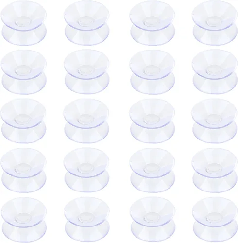 Vista 9 de Pawfly Paquete de 20 ventosas de doble cara de 0.8 pulgadas de PVC transparente de plástico para espejo de mesa de vidrio