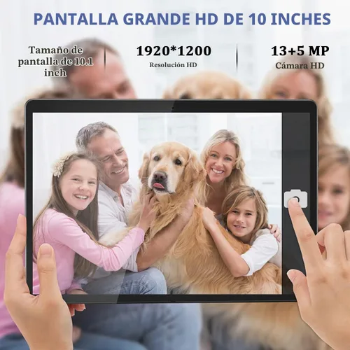 Vista 3 de FEONAL Tablet Tablet Android de 10.1 pulgadas 2025 Última actualización Procesador Octa-Core con 64 GB de almacenamiento, cámara dual de 13MP+5MP