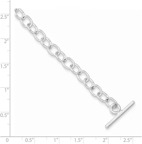 Vista 2 de Pulsera de plata de ley 925 maciza con eslabones de 7.5in.
