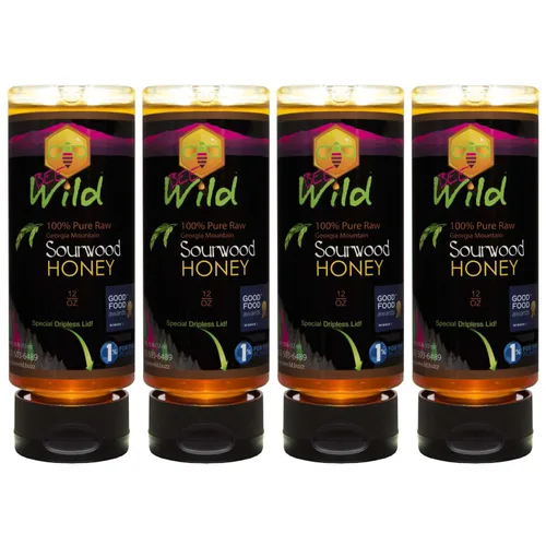 Vista 24 de Bee Wild 100% Pure Raw Honey - Gallberry 12 onzas