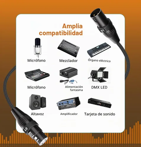 Vista 4 de Jamesin Cables XLR de 4 canales de 6 pies macho a hembra, cable de serpiente con etiqueta digital y cable de audio de micrófono codificado por