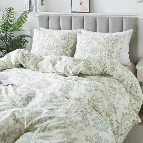 Vista 91 de HoneiLife Juegos de Fundas de Edredón Twin - Funda de Edredón Floral 100% Algodón, Juego de Ropa de Cama Transpirable de 2 Piezas con Cierre