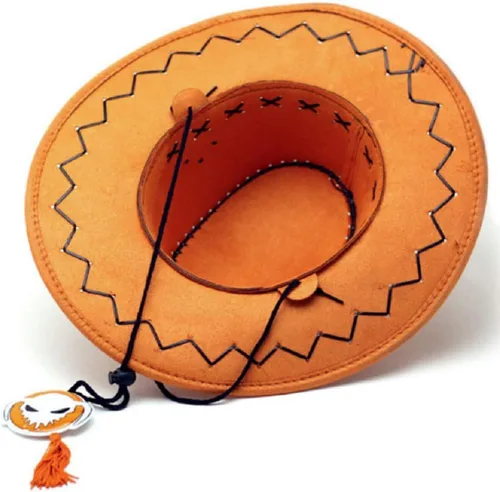 Vista 3 de GK-O D Ace - Sombrero de vaquero para disfraz, color blanco, regimiento de piratas, Ace, cosplay, moda
