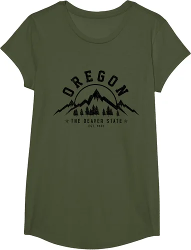 Vista 47 de Oregon The Beaver State Est. 1859 Vintage Mountains - Camiseta de regalo, gris, S