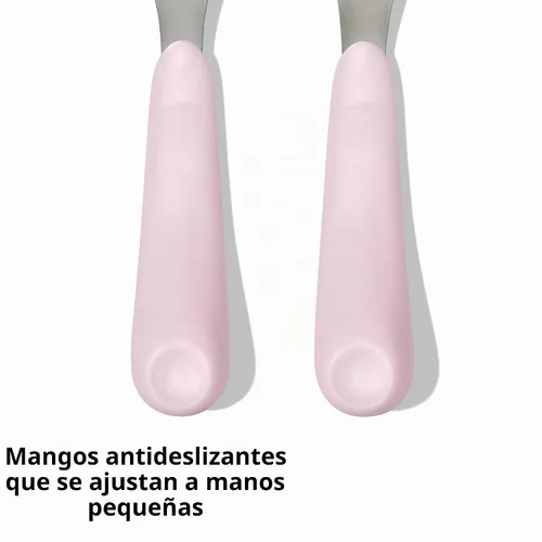 Vista 4 de OXO Tot Juego de tenedor y cuchara - Blossom