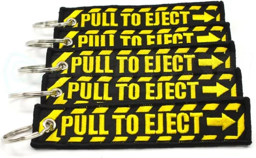 Vista 4 de Rotary13B1 PULL TO EJECT Llavero - NegroAmarillo - 5 PCS