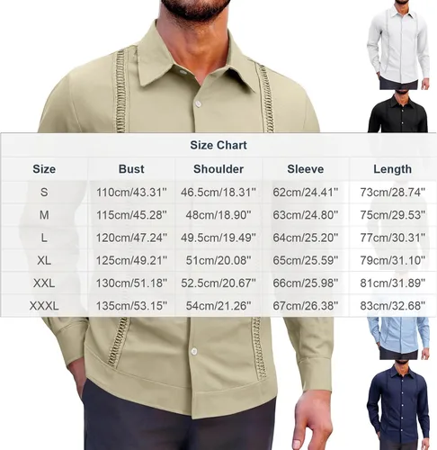 Vista 3 de Camisas de guayabera cubana para hombre, manga corta, sin doblar, con botones, color sólido, camisas de boda para trabajo, camisas casuales