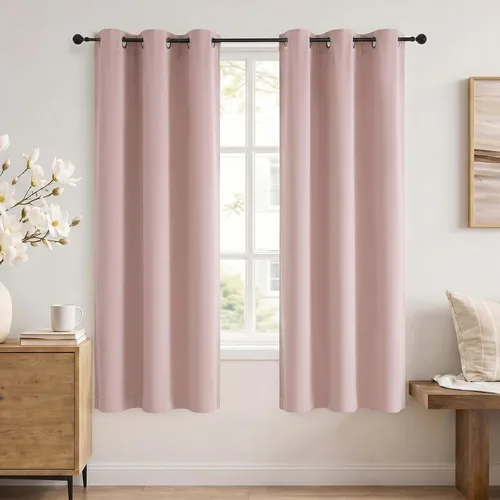 Vista 43 de Simplebrand Cortinas blancas puras de 96 pulgadas de largo para oscurecer la habitación, juego de 2 paneles para dormitorio/sala de estar, bloqueo