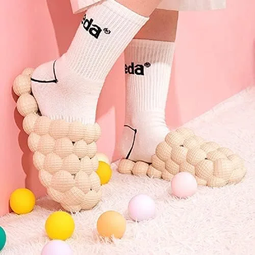 Vista 2 de CYSTYL - Pantuflas masajeadoras para mujer divertidas sandalias suaves de lichi para hombre transpirables para baño ducha dormitorio spa casa playa