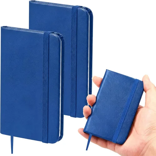 Vista 8 de Qeeenar Paquete de 10 cuadernos de bolsillo de cuero de tapa dura, mini diarios rayados de 4 x 2.5 pulgadas, diseño de hojas doradas, 50 hojas