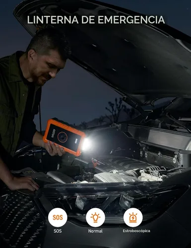 Vista 8 de AstroAI - Arrancador portátil S8 con compresor de aire, pico de 1500 A (gasolina hasta 6.0 L y diésel 3.0 L), inflador de 150 PSI con apagado