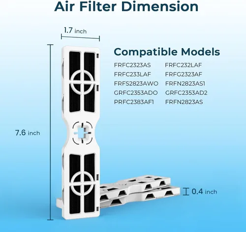 Vista 2 de Crystala Filters Repuesto para filtro de aire Frigidaire FRGPAAF2 PureAir AF-2, FRFC2323AS, FRFC232LAF, FRFC233LAF, FRFG2323AF, FRFN2823AS