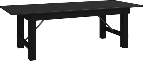 Vista 12 de Flash Furniture HERCULES - Mesa de granja plegable rectangular de pino macizo rústico antiguo de 8' x 40", color natural claro Grado comercial