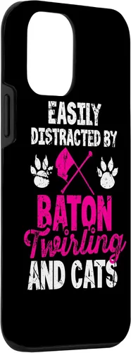 Vista 3 de Funda para iPhone 12 mini que se distrae fácilmente por Baton Twirling and Cats Majorette Twirl