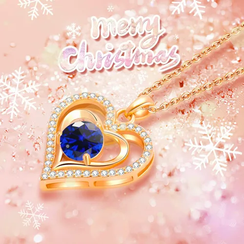 Vista 3 de capirosa S925 Forever Love Heart Necklaces for Women Mother's Day Gifts Sterling Silver Rose Gold Diamond Birthstone Pendant Necklace Jewelry